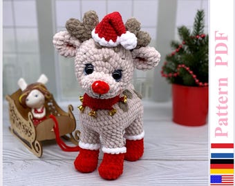 Tutorial de patrón de crochet en PDF de Rudolph la nariz roja amigurumi de Aleniya2