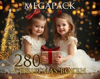 280 Megapack Bokeh navideño, bokeh navideño y brillo, brillo navideño, bokeh dorado, luces de árbol de Navidad, bokeh dorado brillante