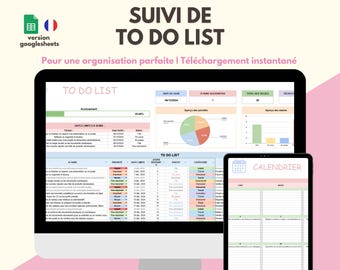 Seguimiento de la lista de tareas pendientes | Hoja de cálculo de Google Sheets | Plantilla de lista de tareas pendientes | Panel de gestión | Planificador